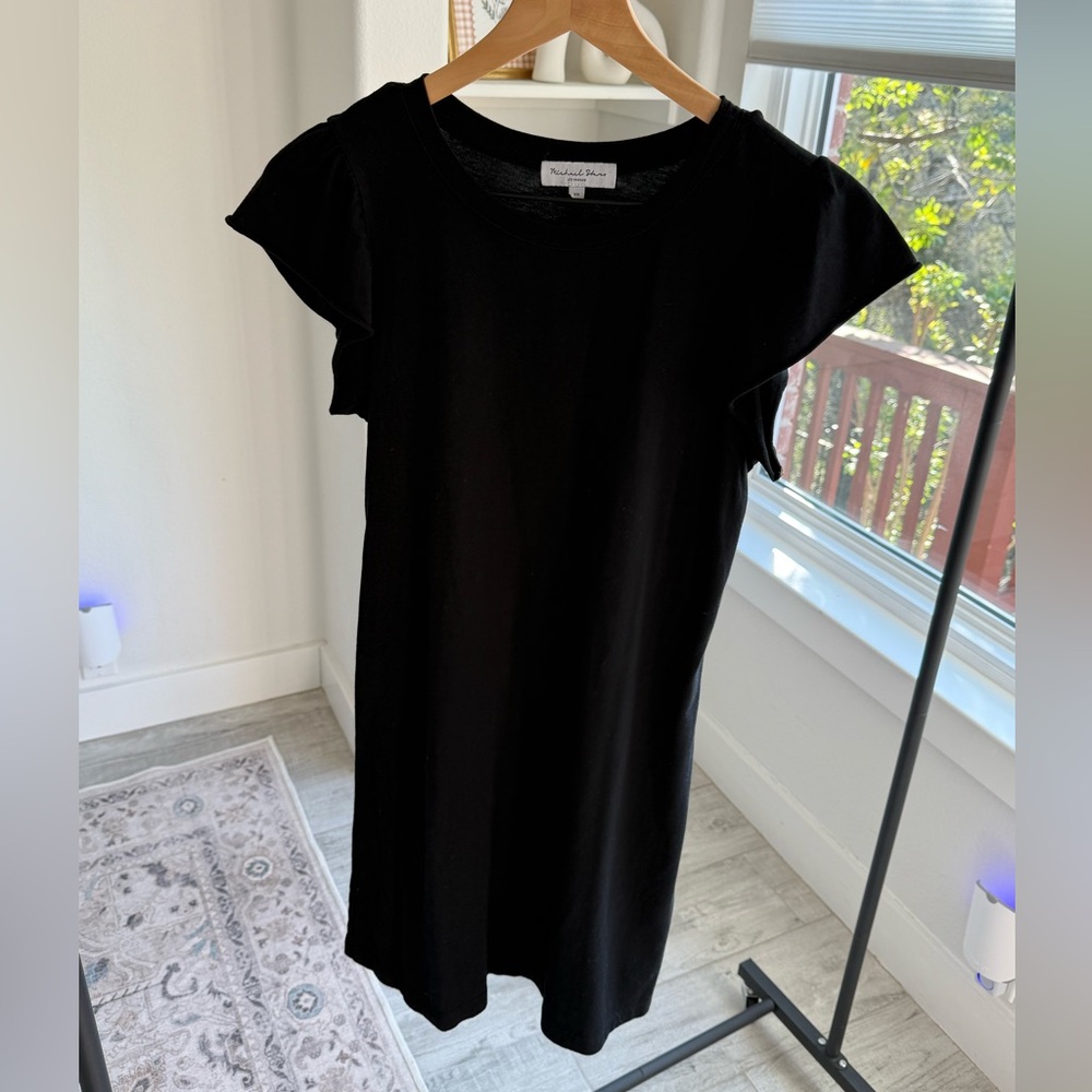 Michael Stars Dena Ruffle Sleeve A-line T-Shirt Dress